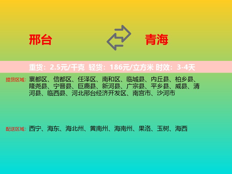 邢台到青海长途搬家