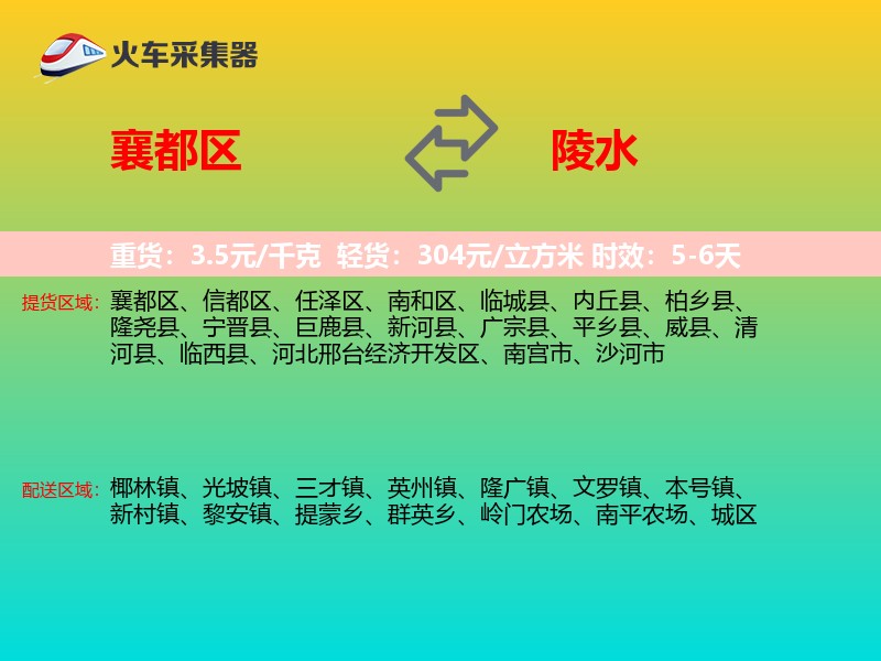襄都区到陵水物流专线