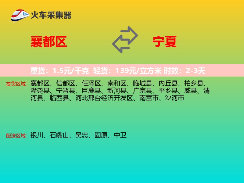 襄都区到宁夏物流专线