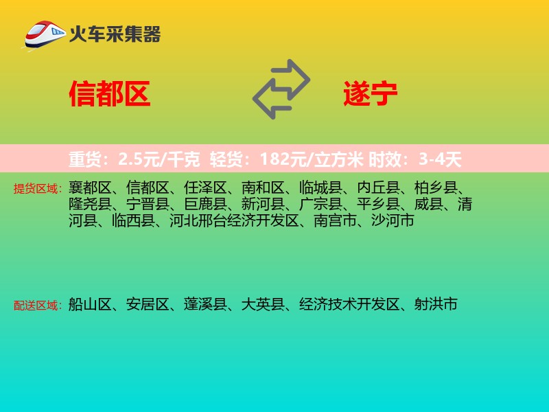 信都区到遂宁物流专线