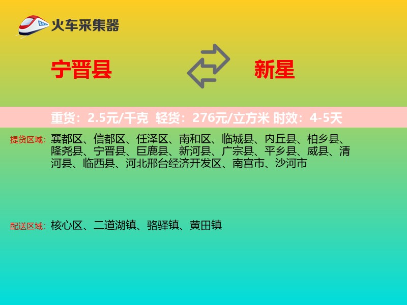 宁晋县到新星物流专线