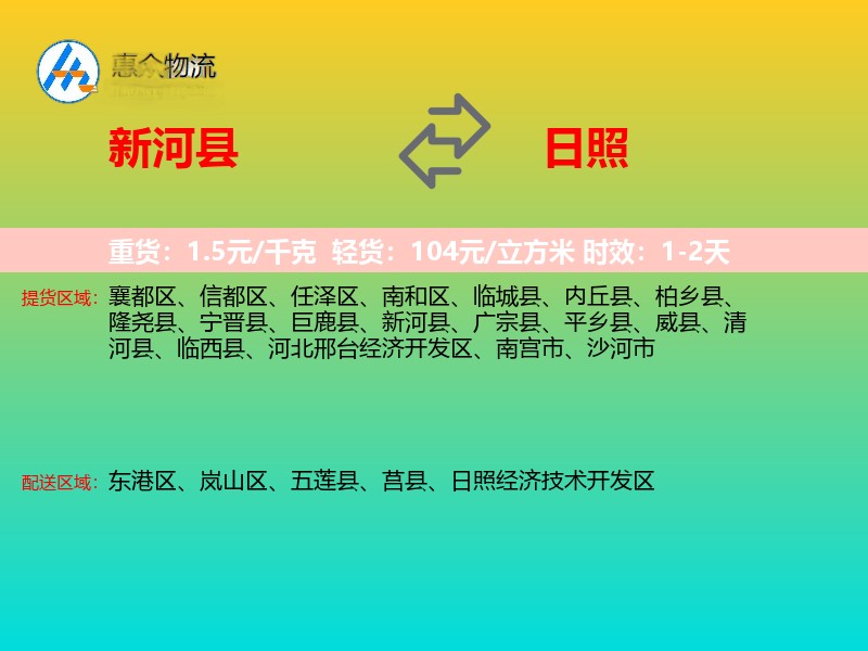 新河县到日照物流专线