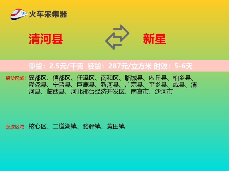 清河县到新星物流专线