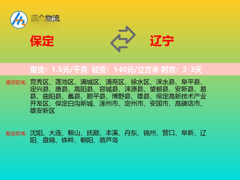 保定到辽宁轿车托运