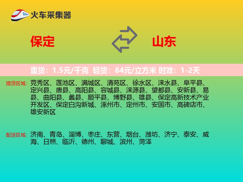 保定到山东轿车托运