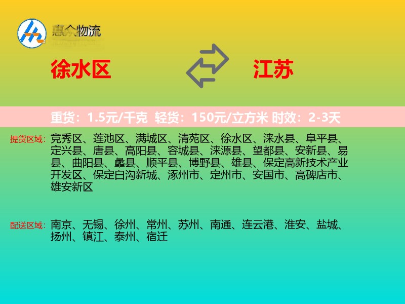 徐水区到江苏长途搬家
