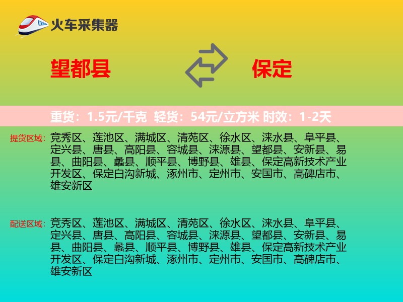 望都县到保定物流专线