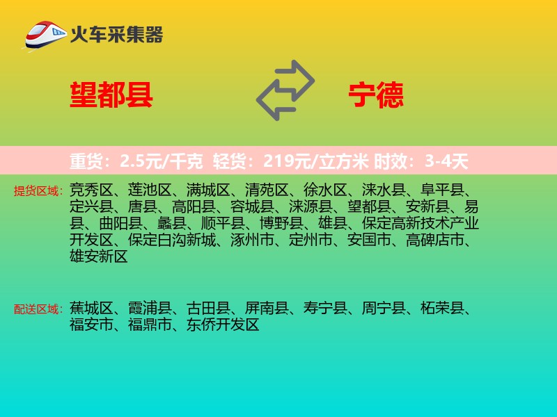 望都县到宁德物流专线
