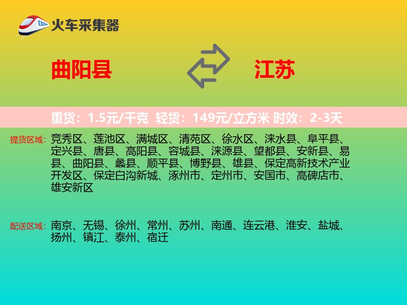 曲阳县到江苏长途搬家