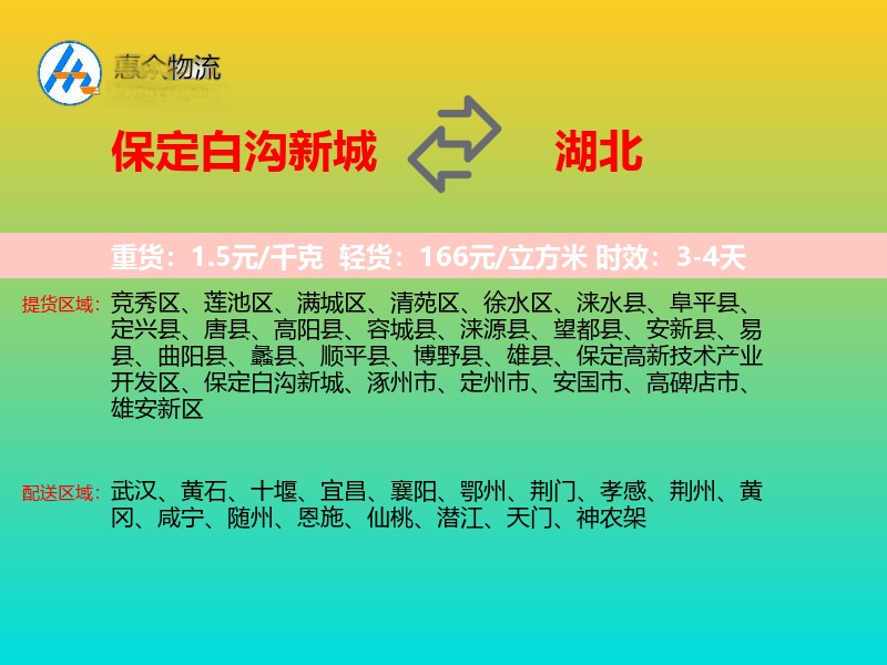 保定白沟新城到湖北长途搬家