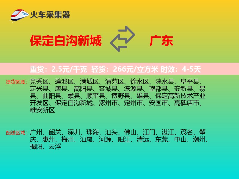 保定白沟新城到广东长途搬家