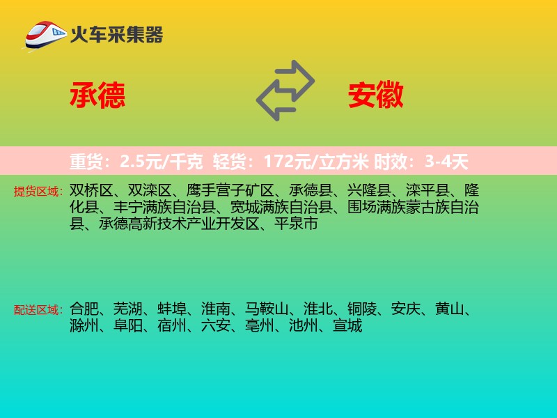 承德到安徽长途搬家