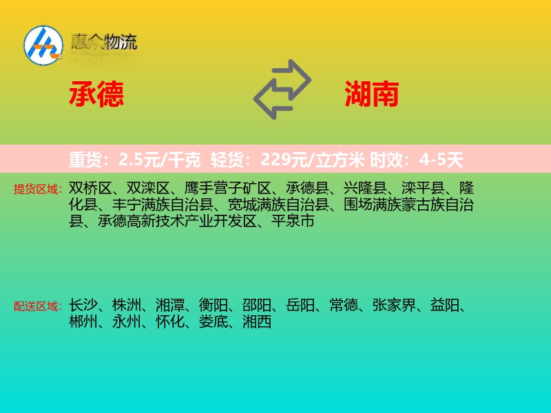 承德到湖南长途搬家