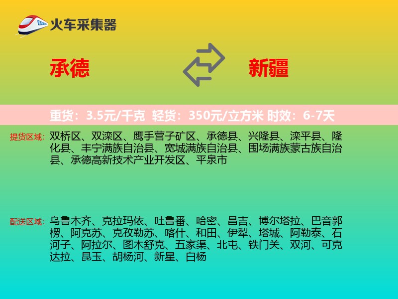 承德到新疆物流专线