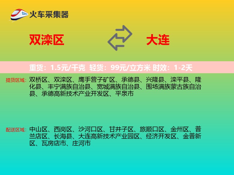 双滦区到大连物流专线