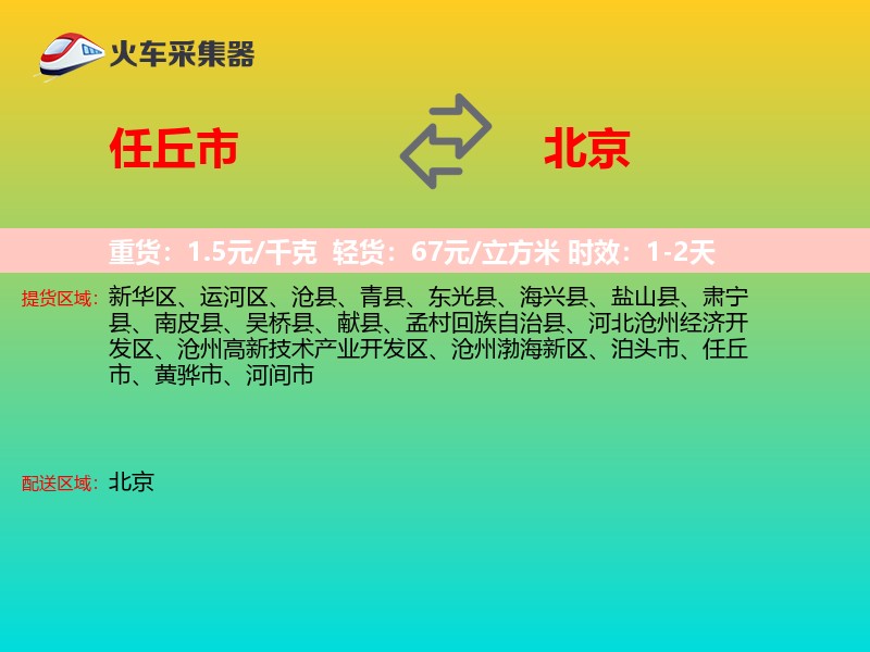 任丘市到北京轿车托运