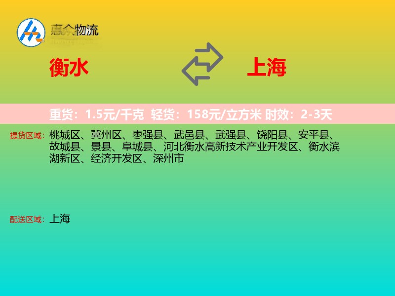 衡水到上海长途搬家