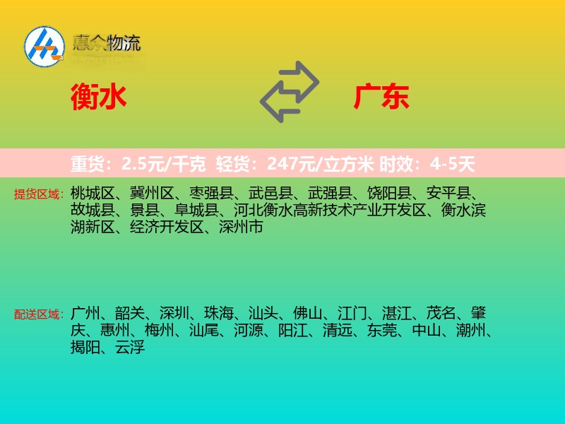 衡水到广东长途搬家