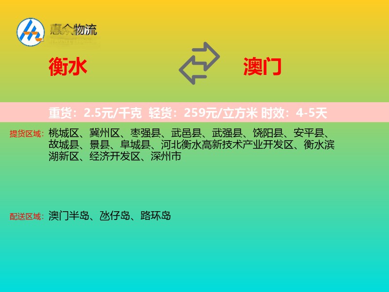 衡水到澳门长途搬家