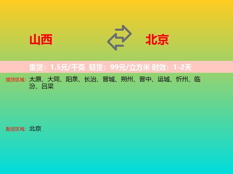 山西到北京长途搬家