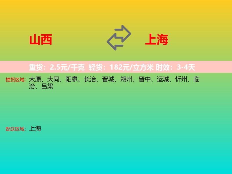 山西到上海长途搬家