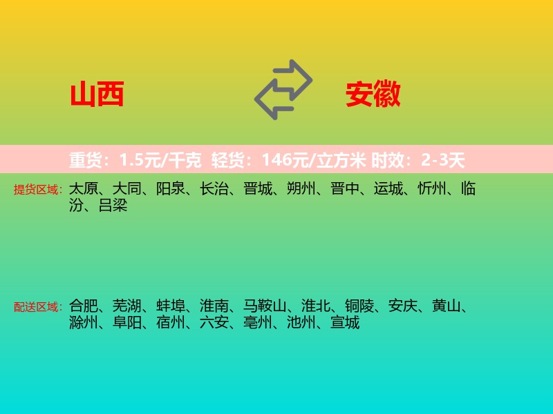 山西到安徽长途搬家