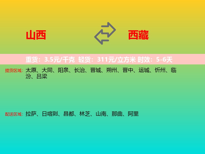 山西到西藏长途搬家