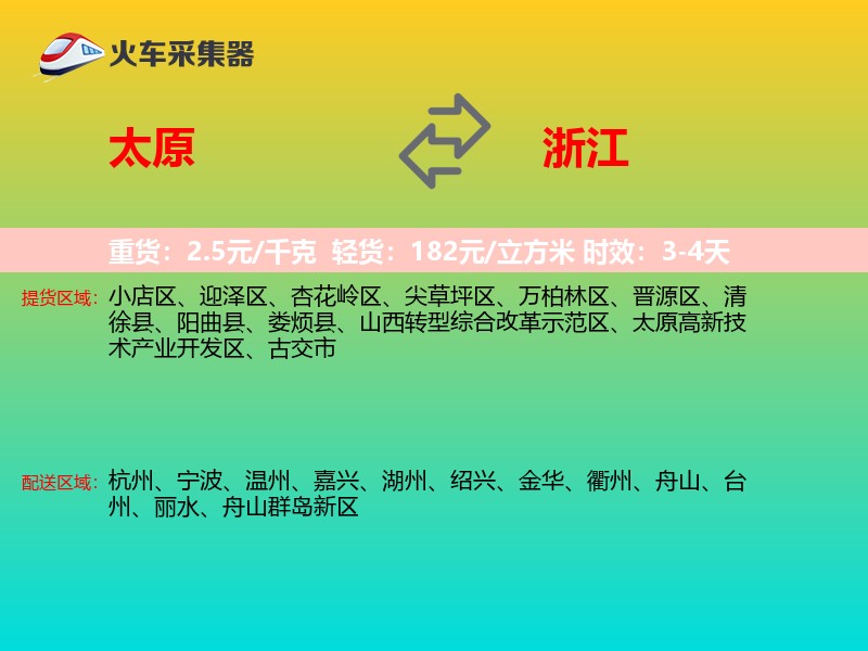 太原到浙江轿车托运