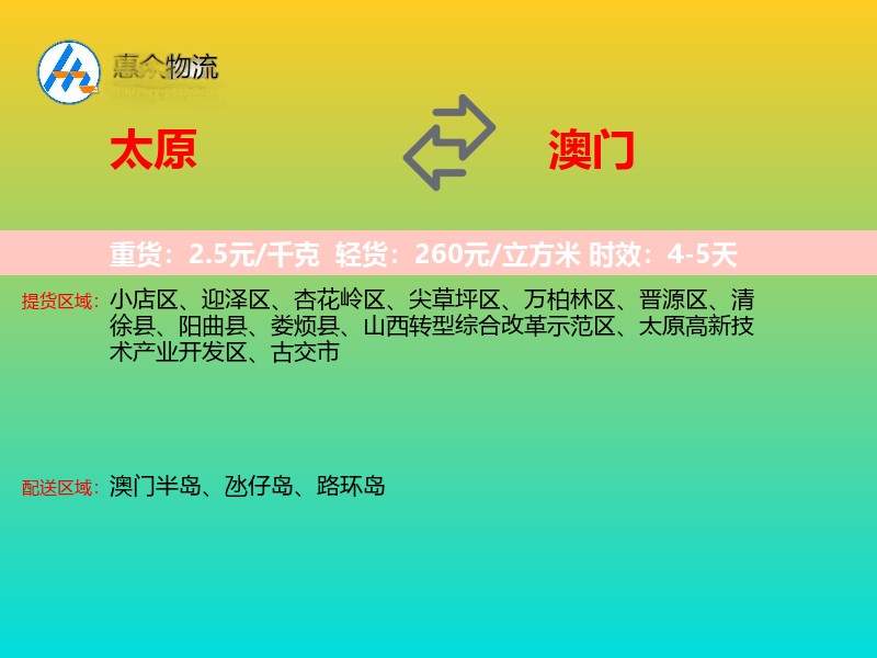 太原到澳门轿车托运