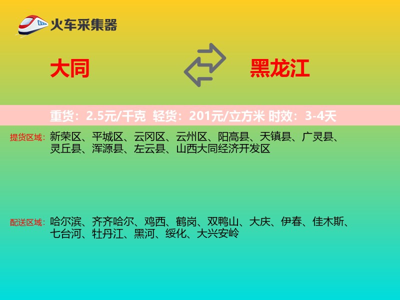 大同到黑龙江轿车托运