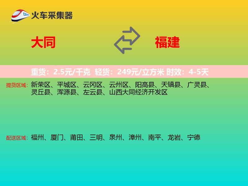 大同到福建长途搬家