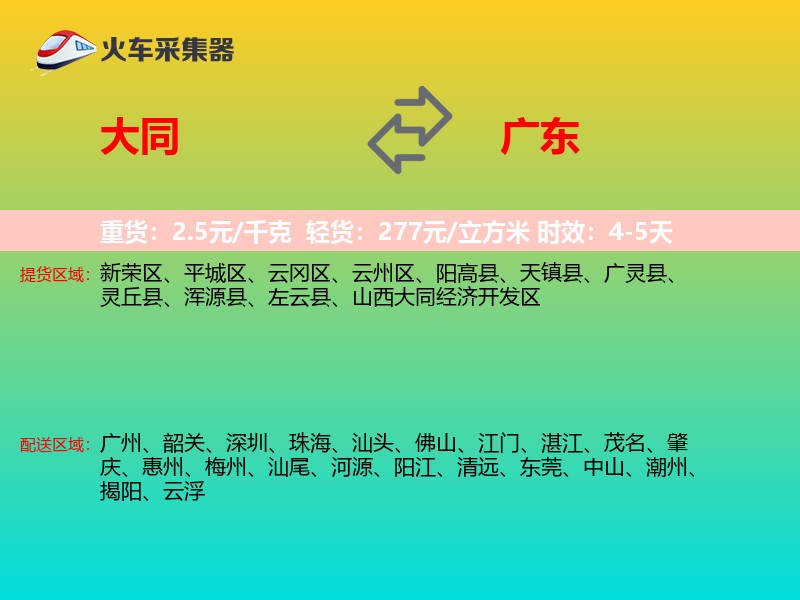 大同到广东轿车托运