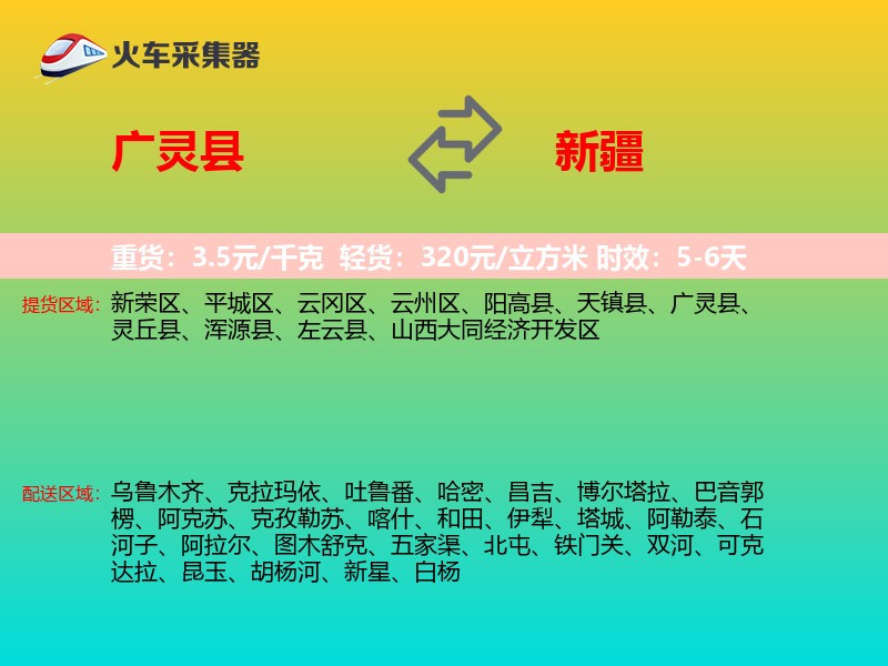 广灵县到新疆轿车托运