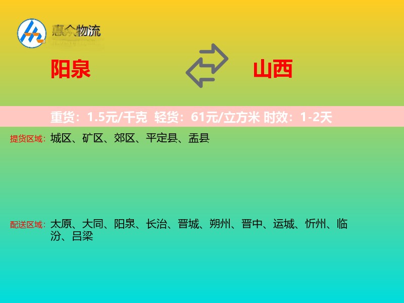 阳泉到山西长途搬家