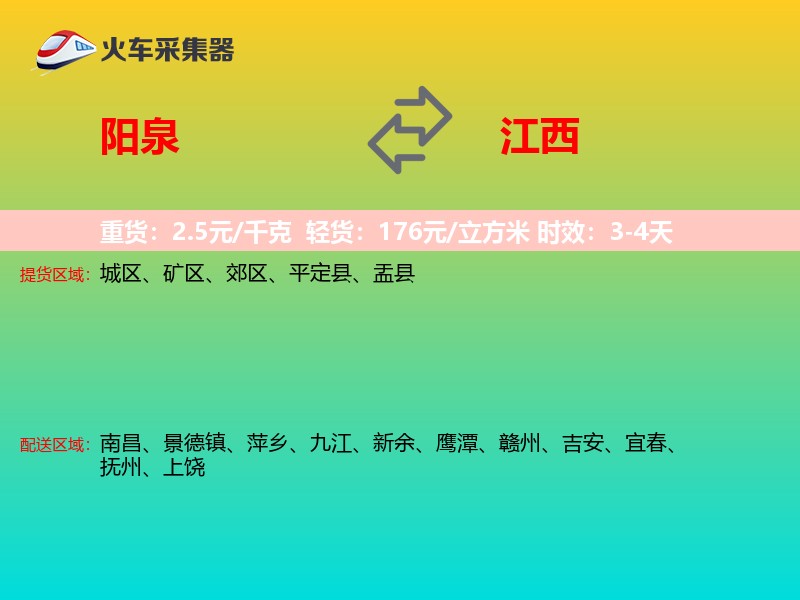 阳泉到江西长途搬家