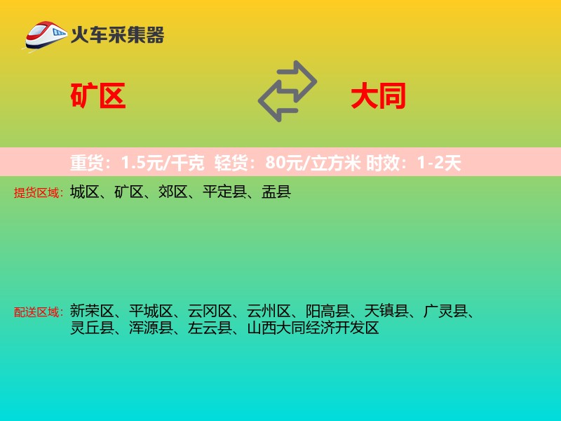 矿区到大同物流专线