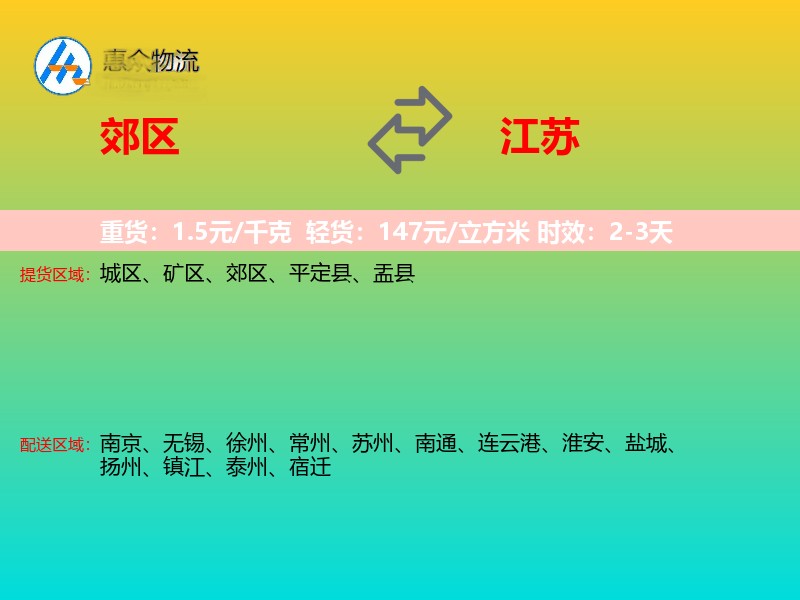 郊区到江苏物流专线