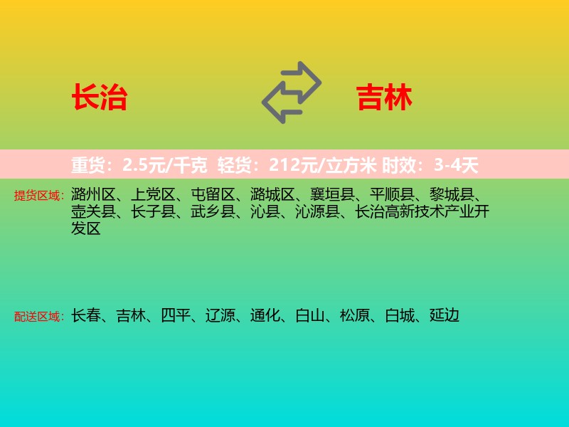 长治到吉林长途搬家