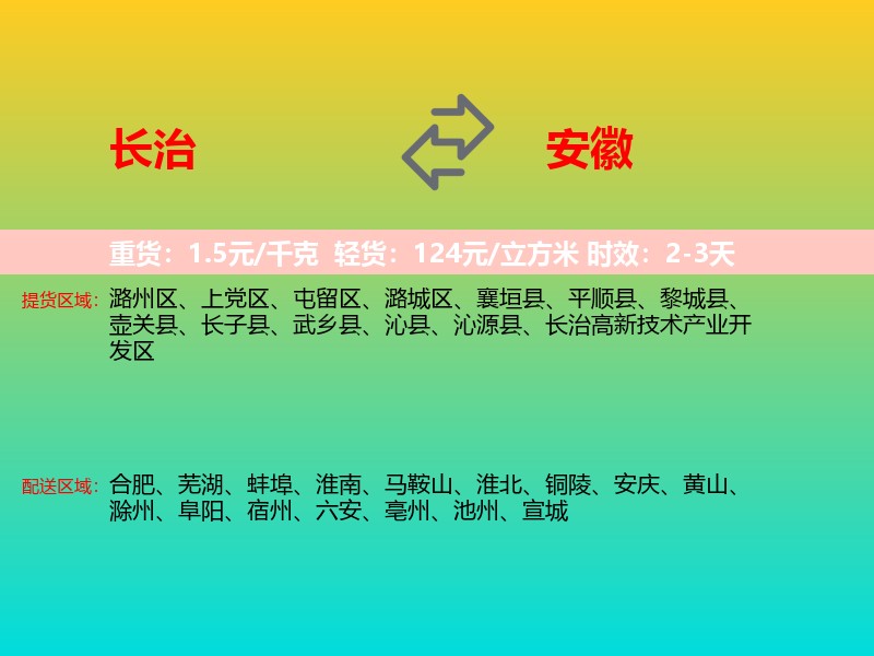长治到安徽长途搬家