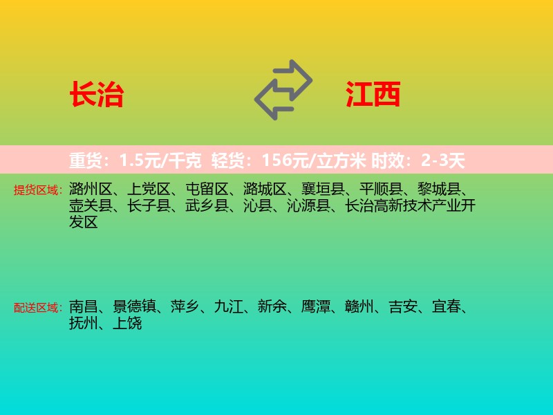 长治到江西长途搬家