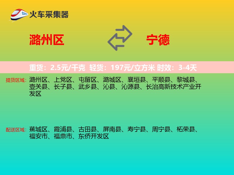 潞州区到宁德物流专线