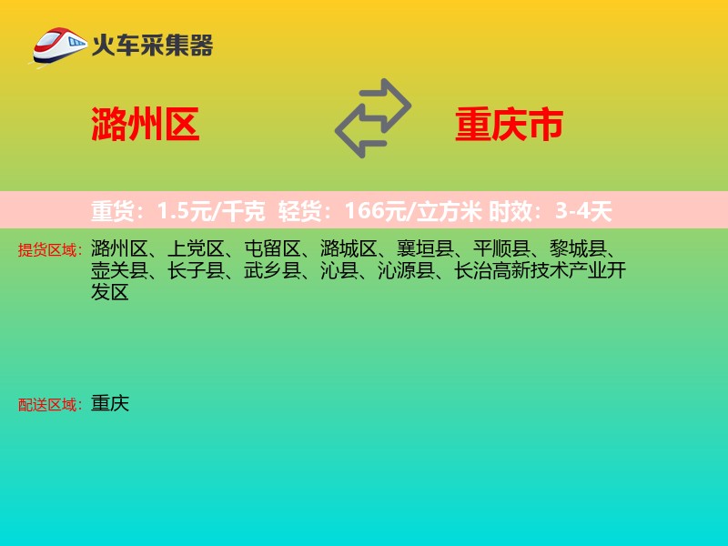 潞州区到重庆市物流专线