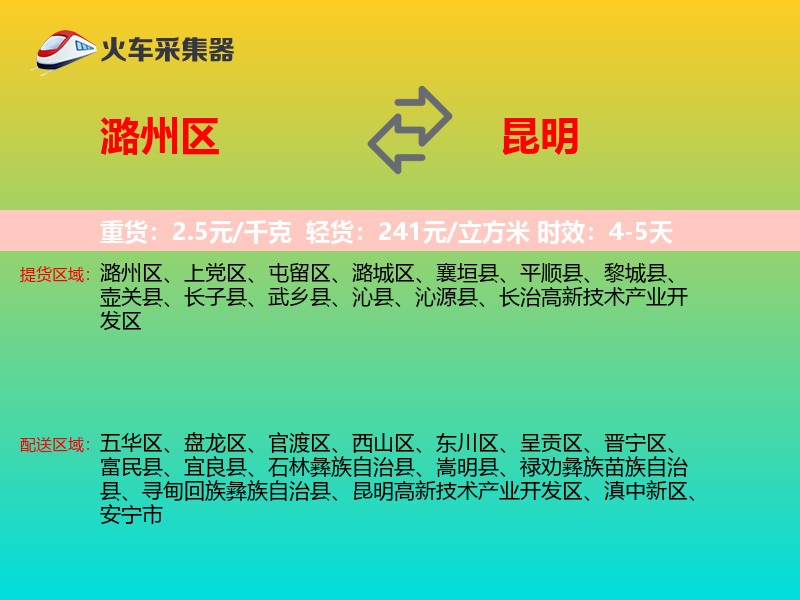 潞州区到昆明物流专线