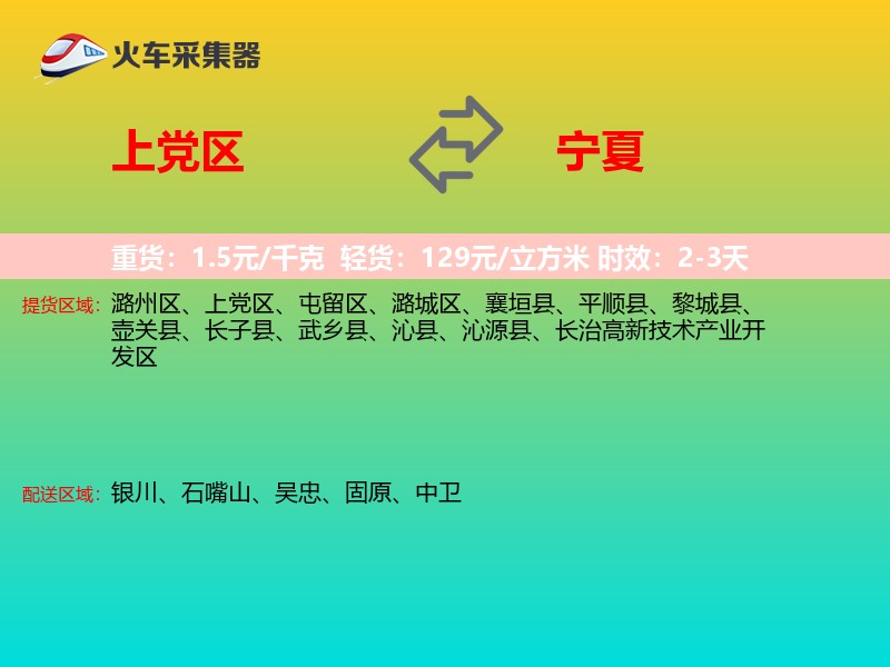 上党区到宁夏长途搬家
