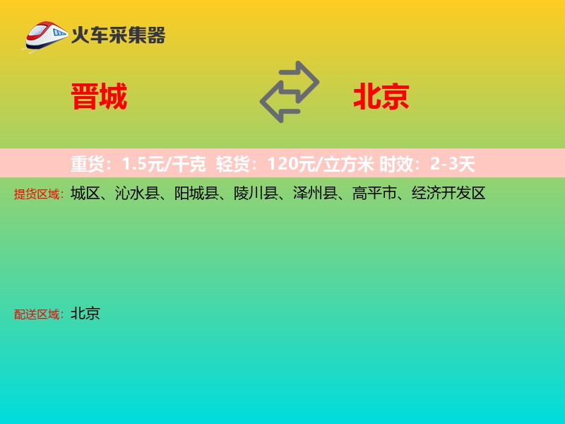 晋城到北京物流专线