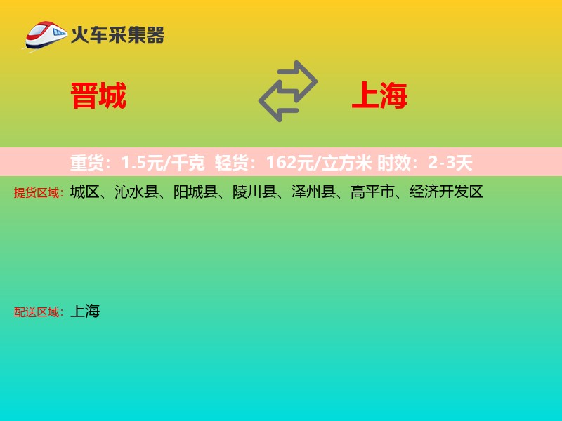 晋城到上海物流专线
