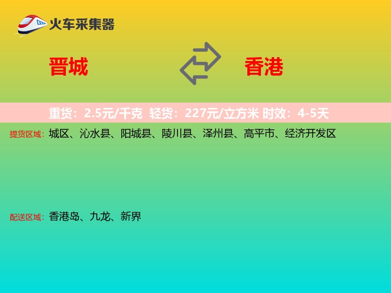晋城到香港轿车托运