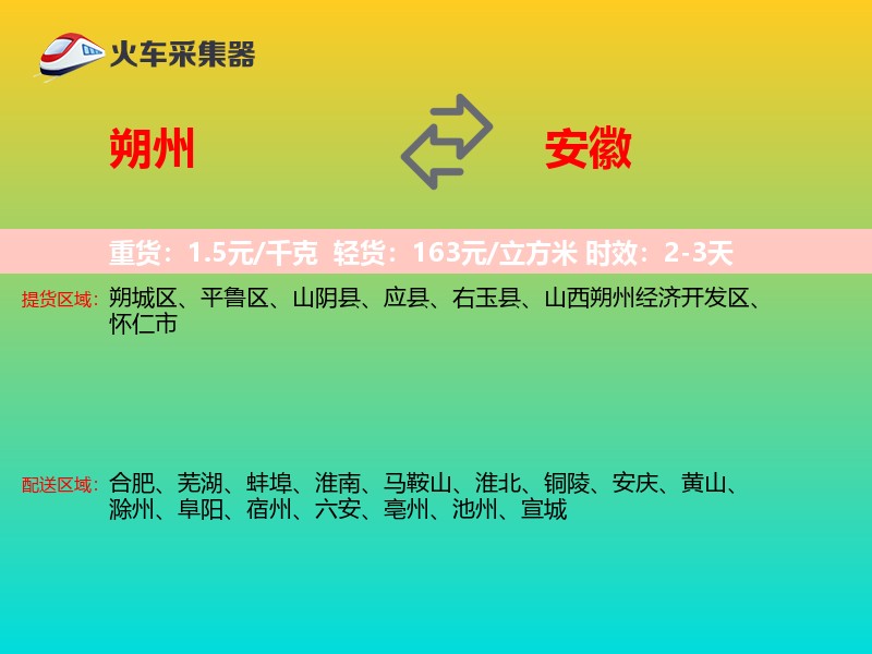 朔州到安徽物流专线