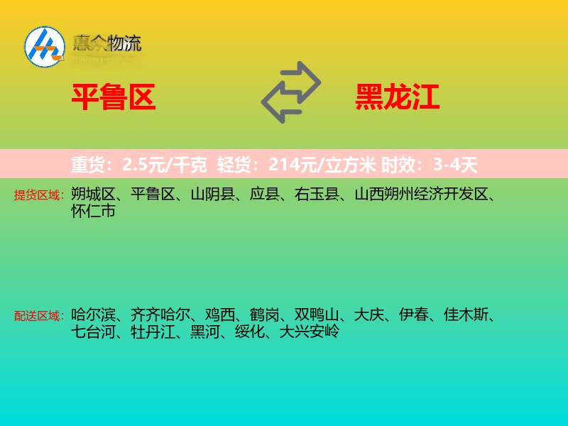平鲁区到黑龙江轿车托运
