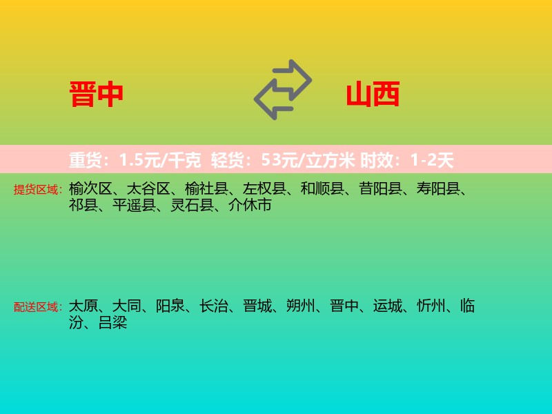 晋中到山西长途搬家